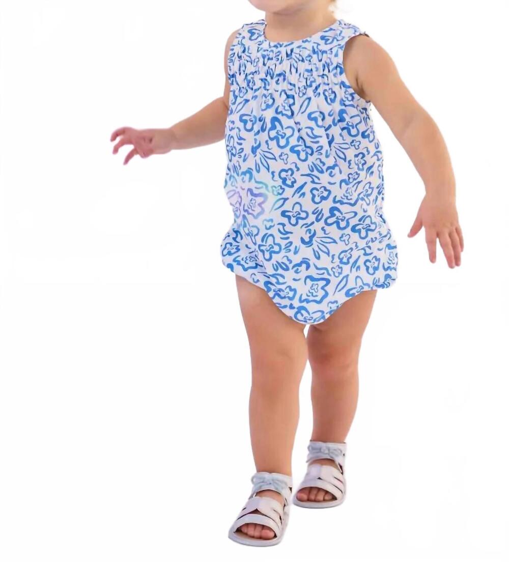 NEW BISBY anita sleeveless bubble romper in matisse blooms
